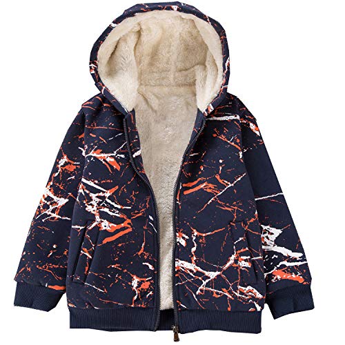 Bumeex Boys Sherpa Fleece Lined Jacket,Spring Fall Winter Zip up Sweatshirt Hoodie Red camo 11-12years