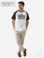 The Souled Store Official The Godfather: Corleone Men and Boys Short Sleeve Round Neck White and Brown Graphic Printed Regular F