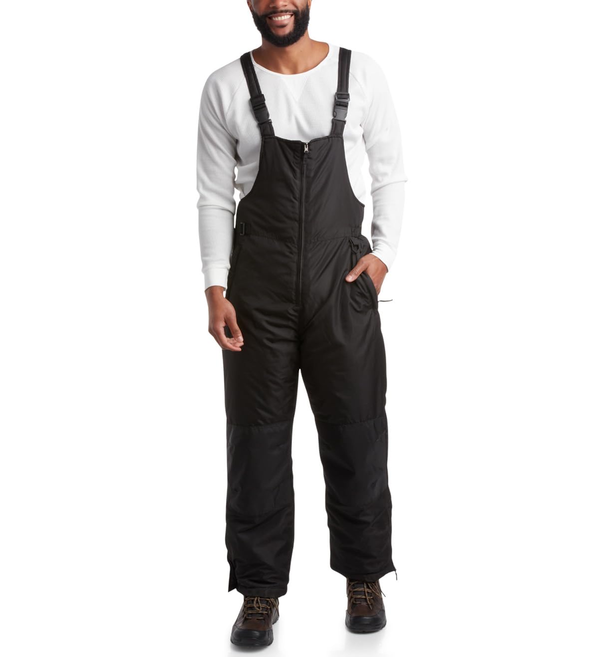 Perry Ellis Men's Snow Bib - Insulated Waterproof Snow Pants Ski/Snowboard Overalls (M-3XL), Size 3X, Black