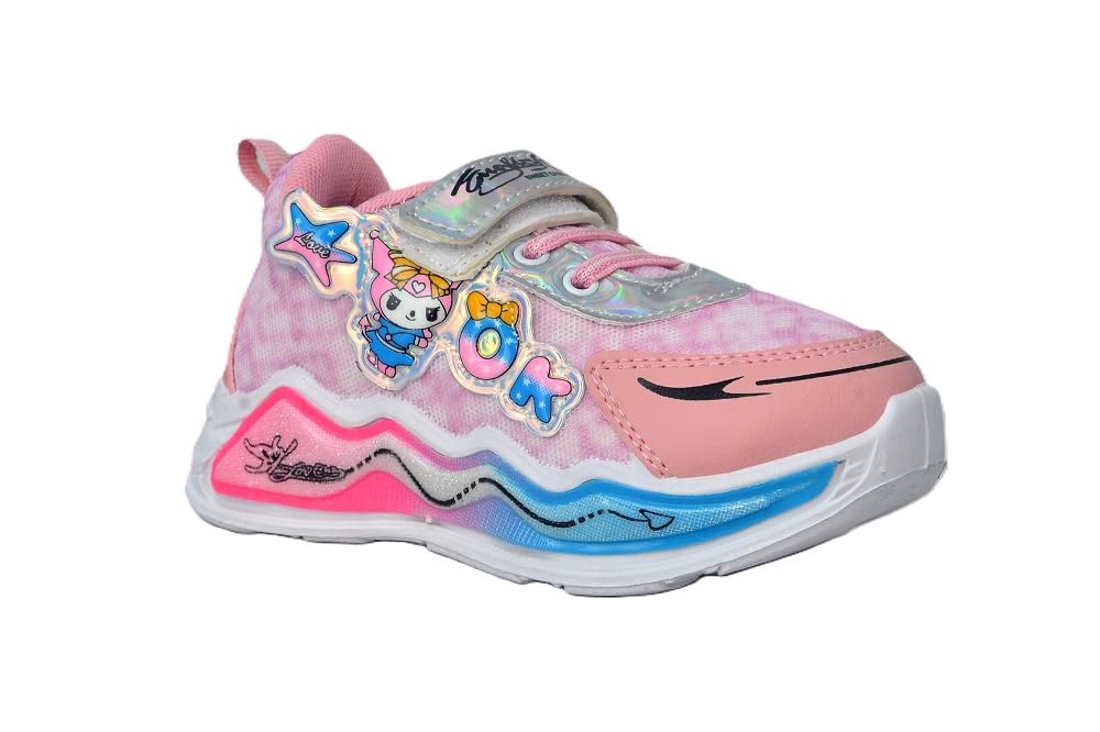 Onbeat Girls Sports Shoes, Low Top Sneakers, Casual Style with Lightweight Design, Pink Color, All Season Wear (Pink, UK Footwea 10