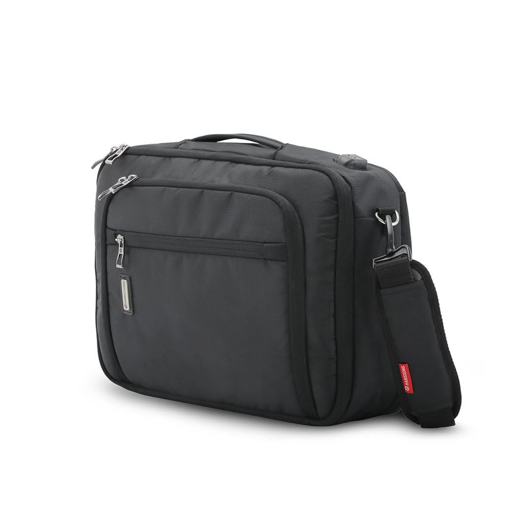 Harissons Metro 15.6 Inch Messenger Laptop Bag For Men & Women | With Detachable Shoulder Straps & External Usb Port (Black) 17