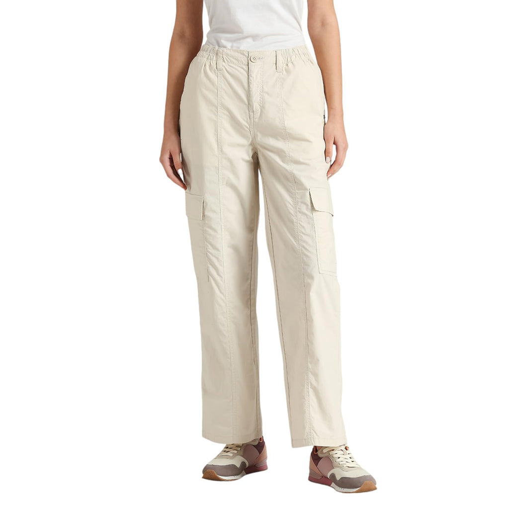 Pepe Jeans Women Mid Rise Regular Casual Pants (Pl211790_Ecru White, Xl)