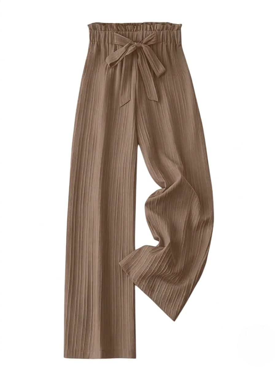 Jawdrobe WomenS High Waist Wide Leg Trousers | Paperbag Waist Pleated Pants With TieUp Belt | Loose Fit Casual And Office Wear  2