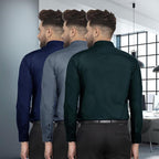 Pinkmint Mens Combo Shirt Cotton Stylish Spread Collar Long Sleeve Shirt Formal Wear