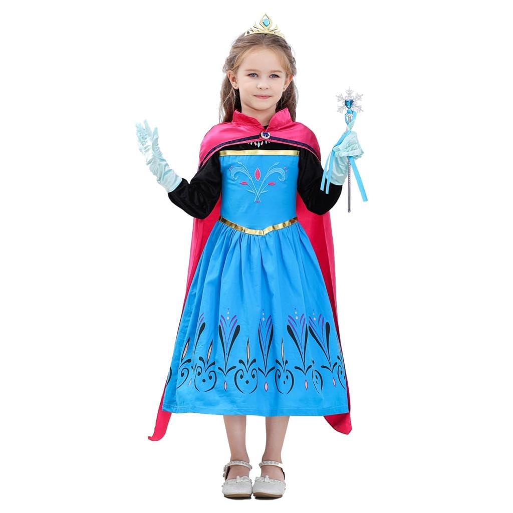 Dressy Daisy Little Girls Ice Princess Coronation Dress Up Costume Halloween Christmas Party Outfit with Accessories