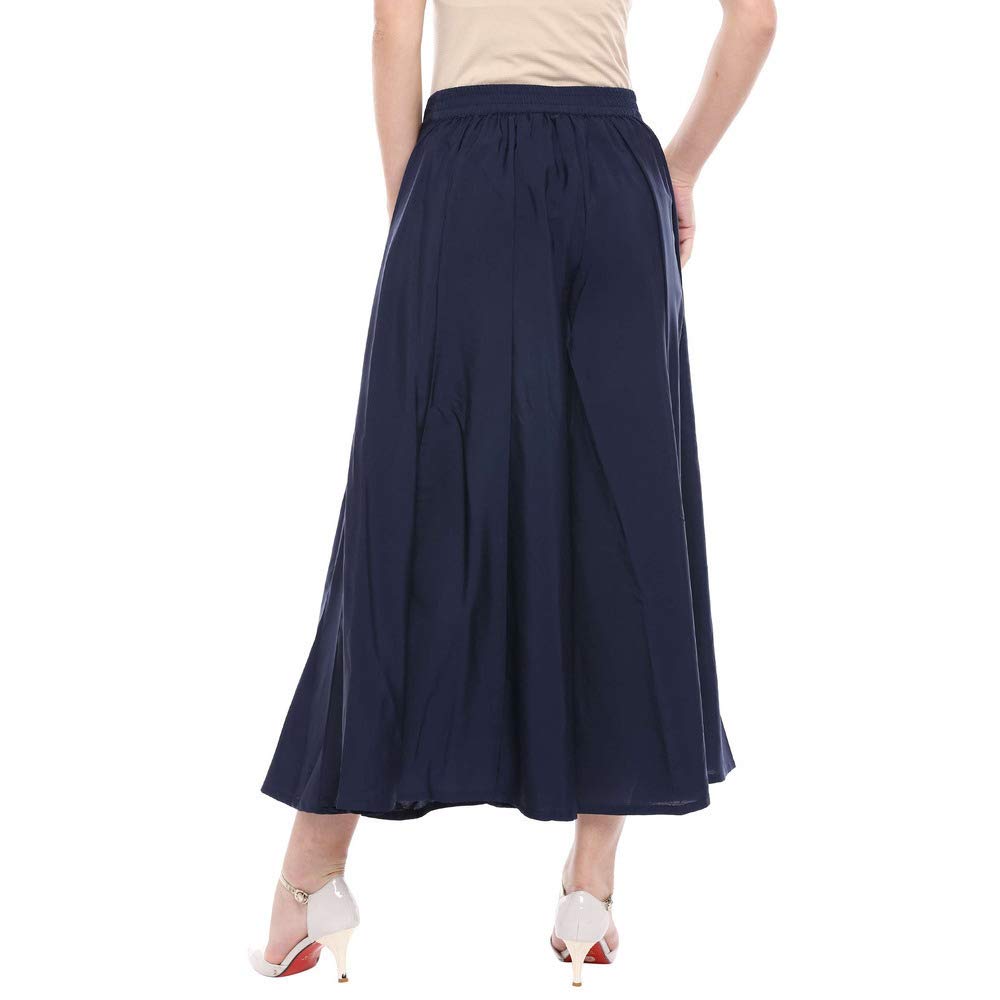 Aurelia Womens Solid Flared Palazzo Pants