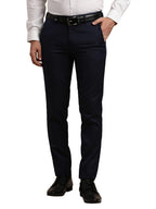 Turtle Men Poly Viscose Ultra Slim Fit Navy Formal Trouser