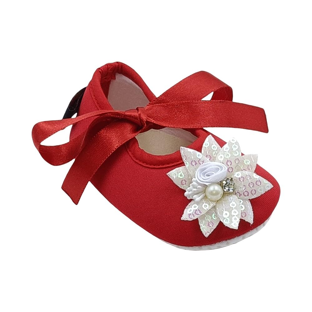 Rsmart, Baby Girls & Boys Red Bow Flower Shoes Soft Sole Infant Shoes 18-24