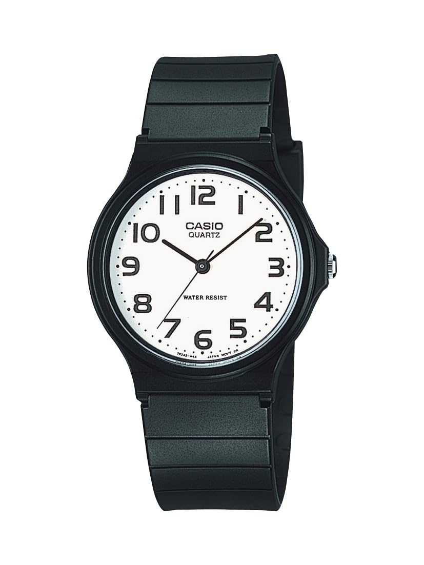 Casio MQ24 Vintage Series | Quartz Analog Watch for Men | White/Black | Water Resistant | Resin Case | Resin Band | Resin Glass 