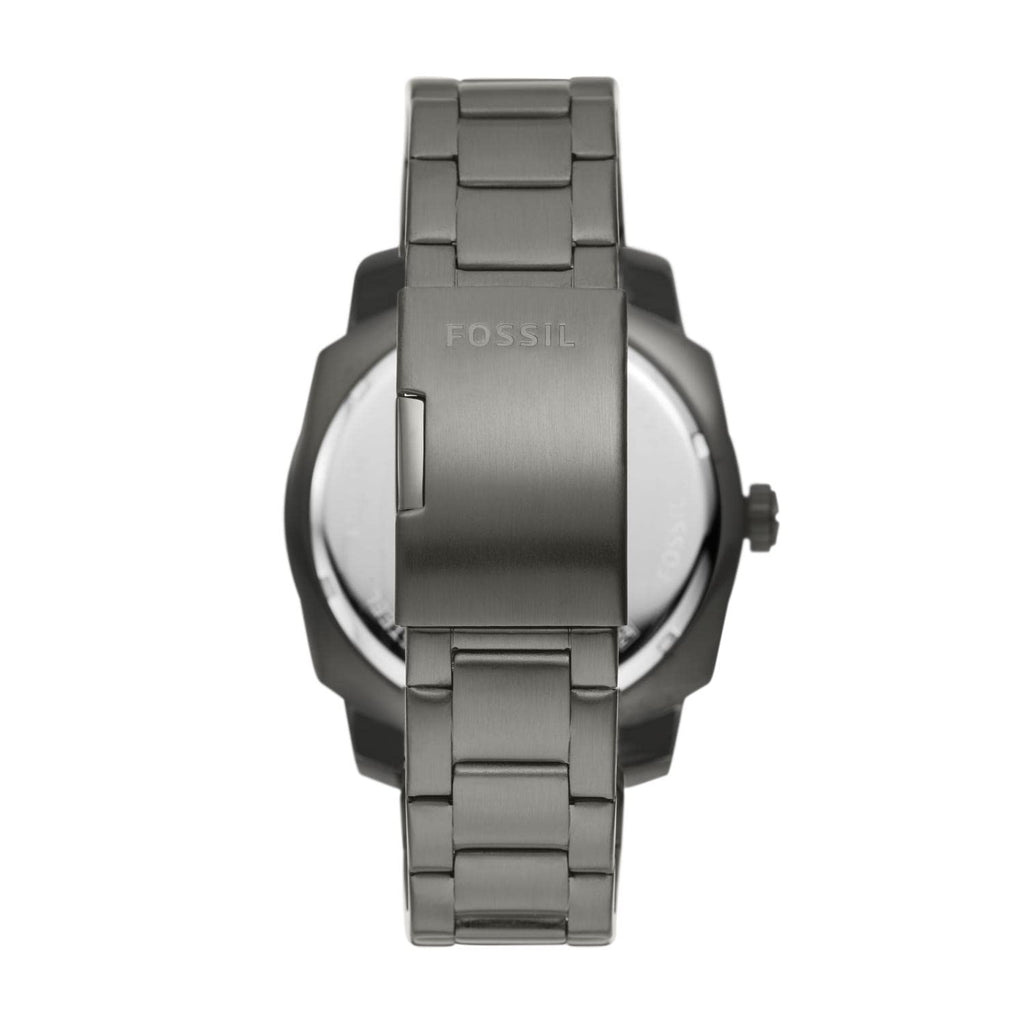 Fossil Men's Machine 49mm Quartz Stainless Steel Three-Hand Watch, Color: Smoke (Model: FS5970)