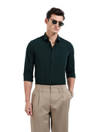 The Indian Garage Co Mens Slim Fit Solid Cutaway Collar Long Sleeves Party Shirt