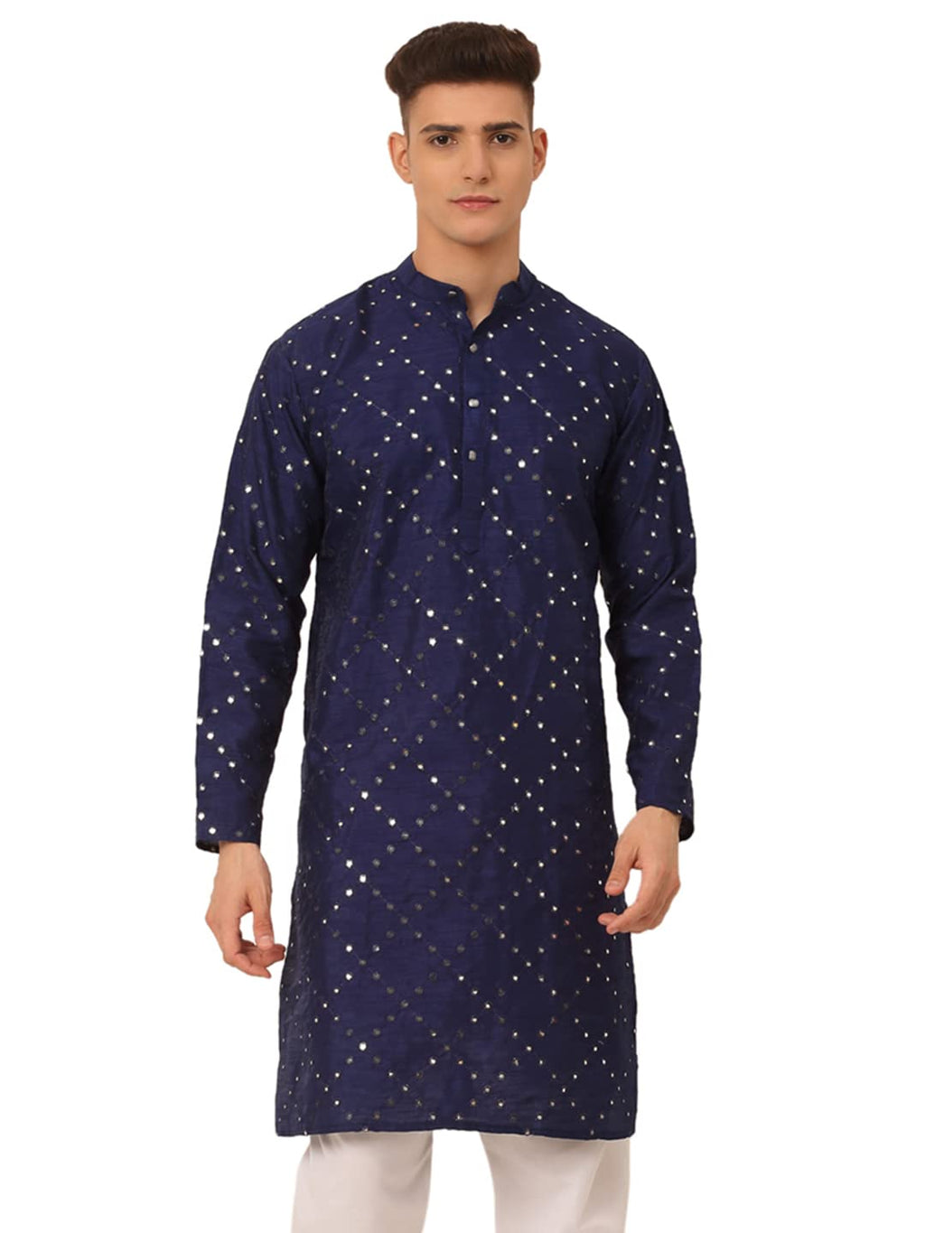 Jompers Mens Dupion Silk Embroidered Kurta