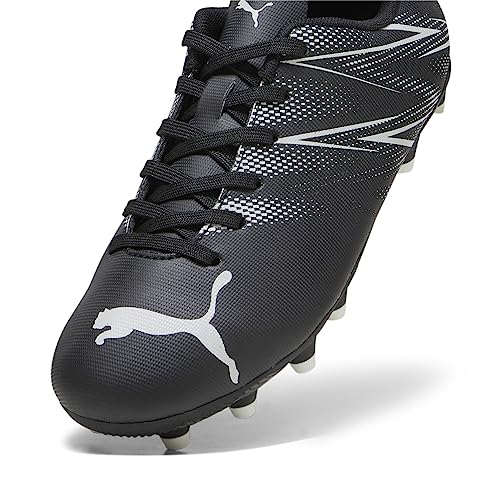 PUMA Attacanto Firm, Artificial Ground Soccer Cleats Sneaker, Black-Silver Mist, 5.5 US Unisex Big Kid