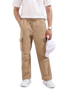 The Indian Garage Co Mens Baggy Textured Mid-Rise Cargo Pants