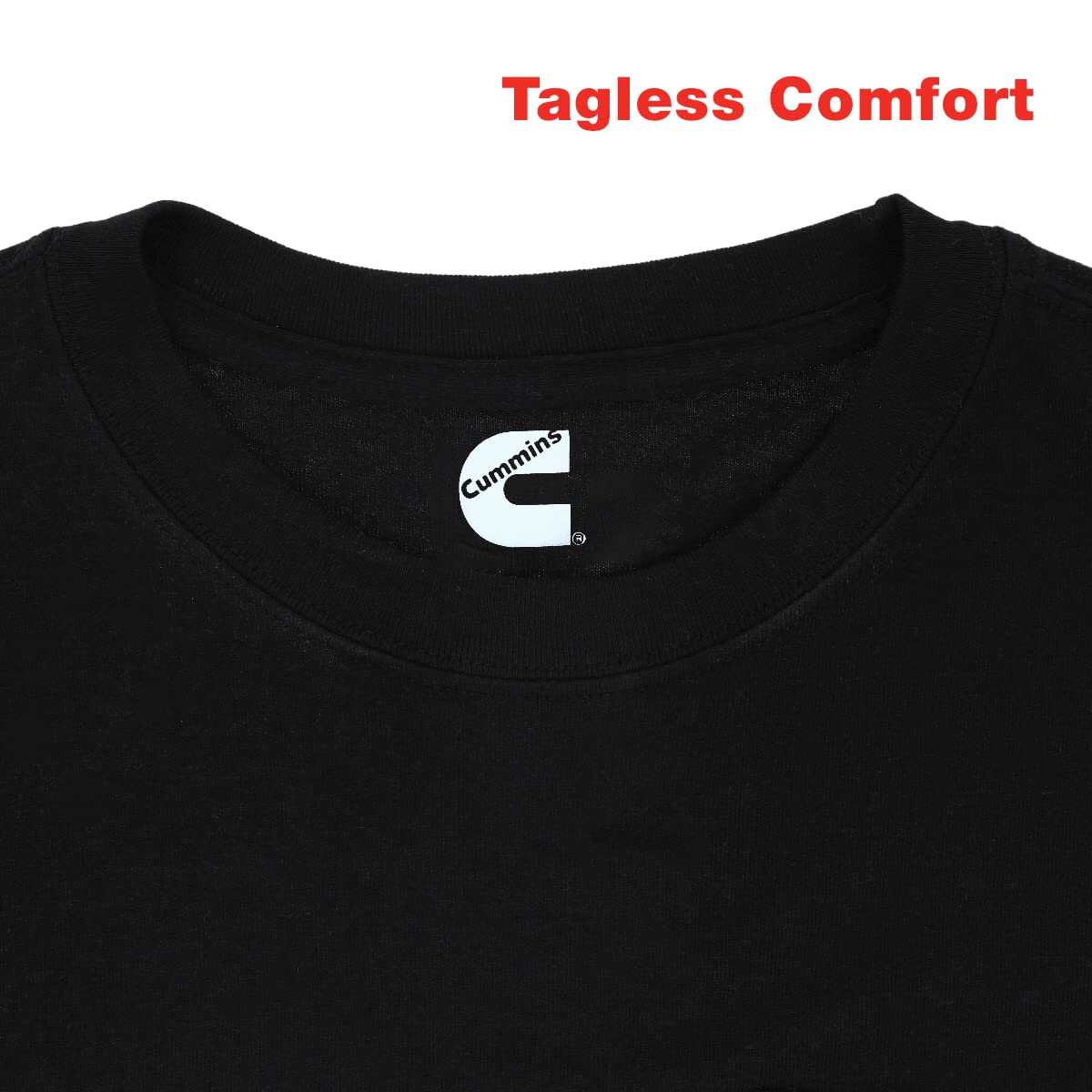 Cummins Unisex T-Shirt Short Sleeve Black Cotton Tagless Tee CMN4761 - Large