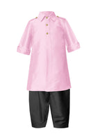 A.T.U.N. (All Things Uber Nice) Boy'S Regular Pathani Suit (Bkls Pts_Pink-Black 6-7 Years)