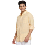 Fabindia Men Cotton Comfort Fit Shirt Mustard