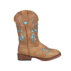 Roper Girls Glitter Breeze Western Boot - 9-1/4    Shaft - Square Toe Boots, Cowgirl Boots, Faux Leather Outsole & Padded Insole