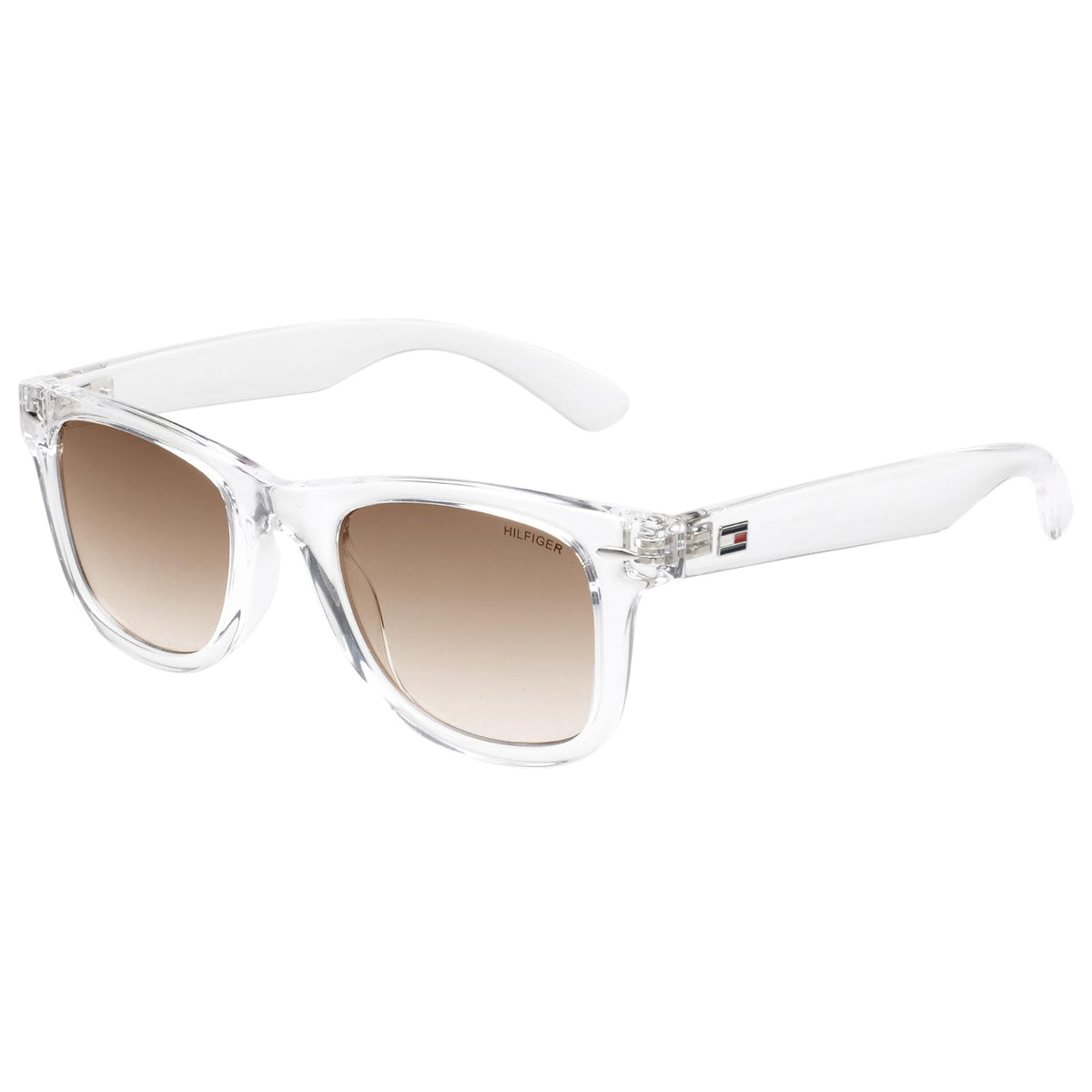 Tommy Hilfiger|Transparent Full Frame Square Sunglasses|100% Uv Protected (Uv 400) Brown Gradient Faded Lens|MenS & WomenS|Sma 50