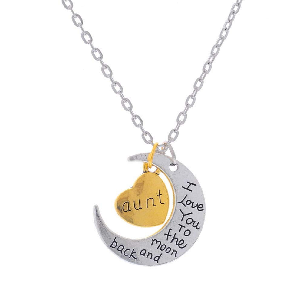 Aunt Gifts Aunt Heart Pendant Necklace Family Member Birthday Christmas Gifts for Aunt from Niece Nephew