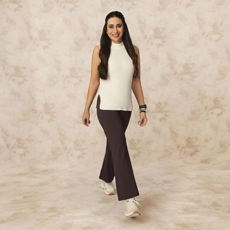 BlissClub Ultimate Flare Pants Lite Regular for Women Upto 54 ft | High Waist Trousers and Formal Pants for Office wear | Comfo