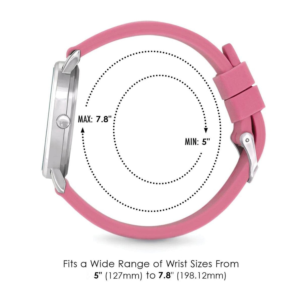 Speidel Original Scrub Watch, Analog Display, 38mm Case, Unisex Silicone Band, Water Resistant, Pink