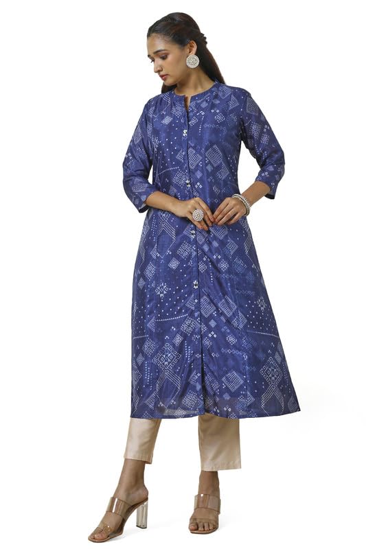 Soch Women Art Silk Abstract Print Kurta with Beads