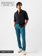 The Souled Store Original Power Stretch Pants: Steel Blue Men Pants