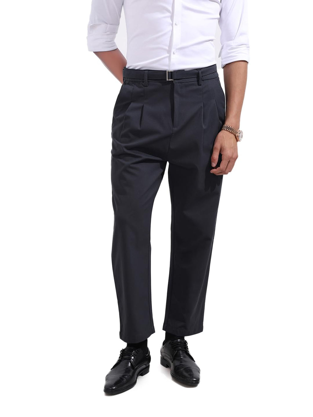 The Indian Garage Co Mens Relaxed Fit Mid-Rise Textured Gurkha Sweater