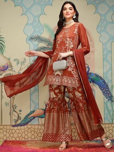 Ishin WomenS Rust Kurta Sets