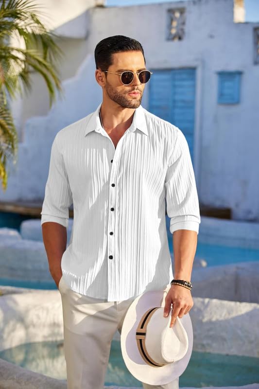 FINIVO FASHION Textured Shirts for Men || Casual Shirt for Men || Shirt for Men|| Men Stylish Shirt || Men Fancy Shirt || Men Fu