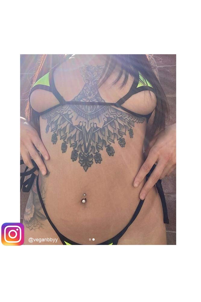 Lycra Bikini Top And Matching G-Tring With Black Trim