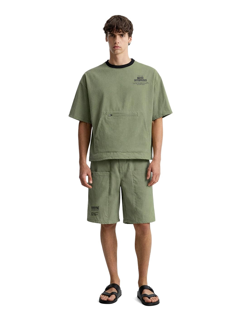 The Indian Garage Co Mens Relaxed Fit Solid Stretchable Crew Neck and Co Ord Set Sweater