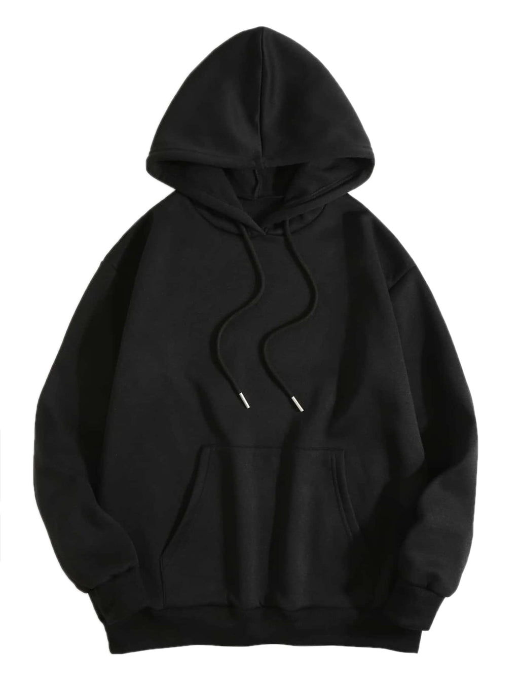 TOPLOT Mens Causal Solid Woolen Blend Hoodie with Hooded Neck (Mens-Hoodie-5047-Black-XL)