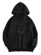 TOPLOT Mens Causal Solid Woolen Blend Hoodie with Hooded Neck (Mens-Hoodie-5047-Black-XL)
