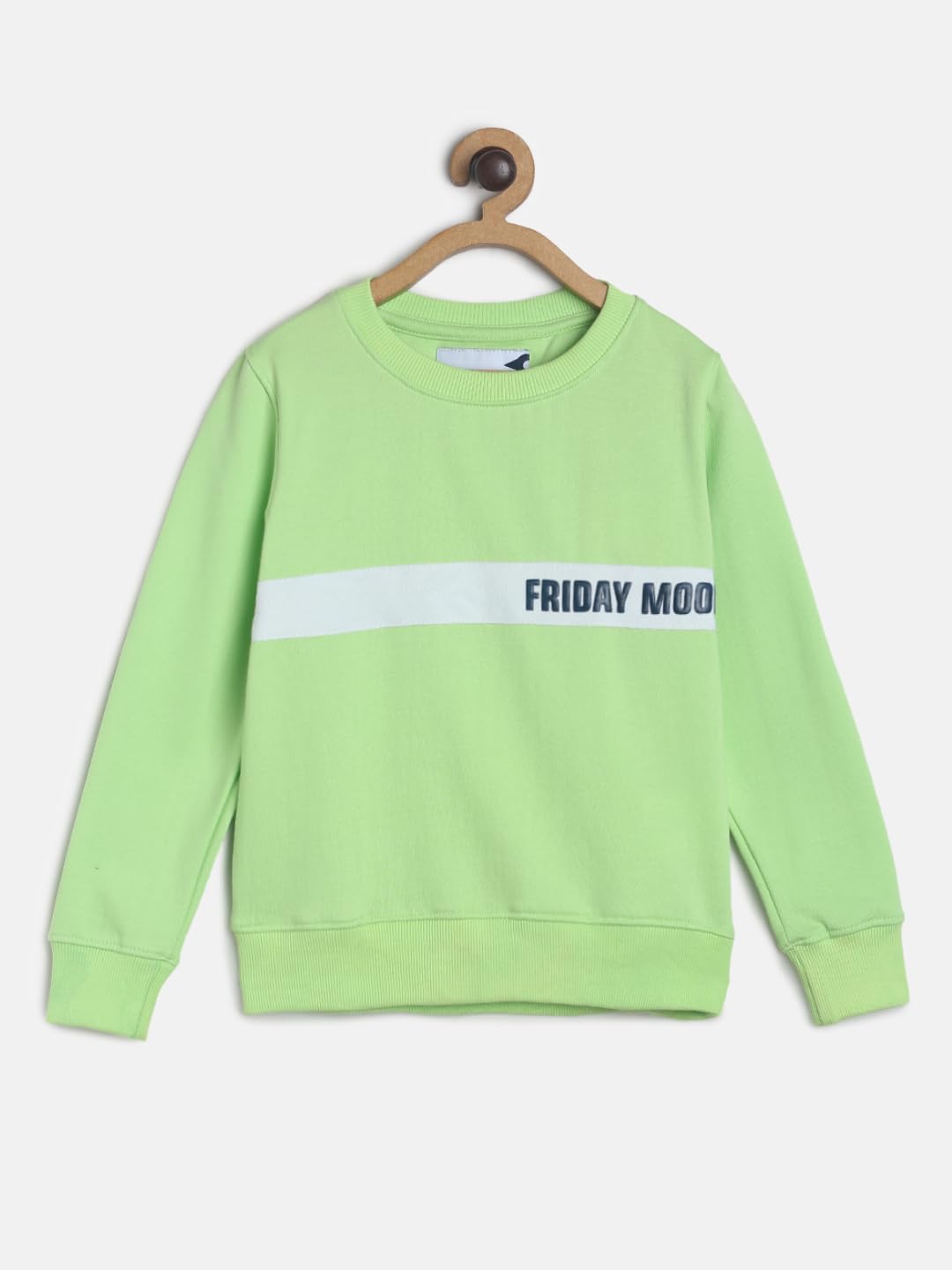 Tales & Stories Green Neon Cotton Blend Printed Sweatshirt Winterwear for Boys 13-14