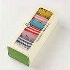 COTTON DAY 7 Days of the Week Gift Box Kids Girls Short Socks Cute Animal Floral Stripes Stars Seamless Toe 4-6 years (Size 6)