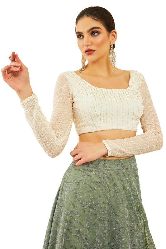 Soch Women Georgette Sequinned Embellished Blouse with Tie-Ups