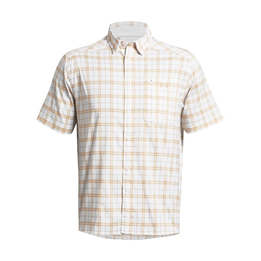 Under Armour Men's Drift Tide 2.0 Plaid Short-Sleeve T-Shirt, (201) Brownstone/White/Brownstone, X-Large