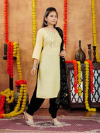 Aarika Girls Gajri Colour Cotton Blend Kurti