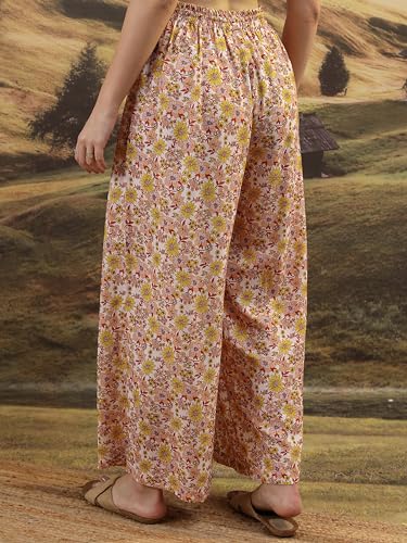 Ketch WomenS Regular Casual Pants (Khp0000002_Yellow/White/Multi