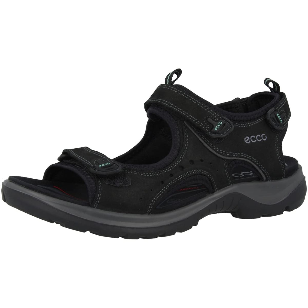 ECCO Women's Yucatan Sport Sandal, Black/Mole/Black Oil Nubuck, 12-12.5