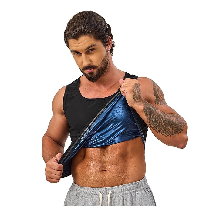 Gvv Men Body Slimming Sweat Vest Belt, Polymer Waist Trainer For Weight Loss & Tummy Control, Compression Shapewear For Gym Work 2