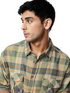 The Souled Store| Checks: Blue, Green, And Yellow Mens And Boys Shirts|Full Sleeve|Loose Fit Checks|100% Cotton Multicolored Men