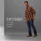 Wrangler Men's Retro Slim Fit Straight Leg Jean, Dark Knight, 35W x 30L