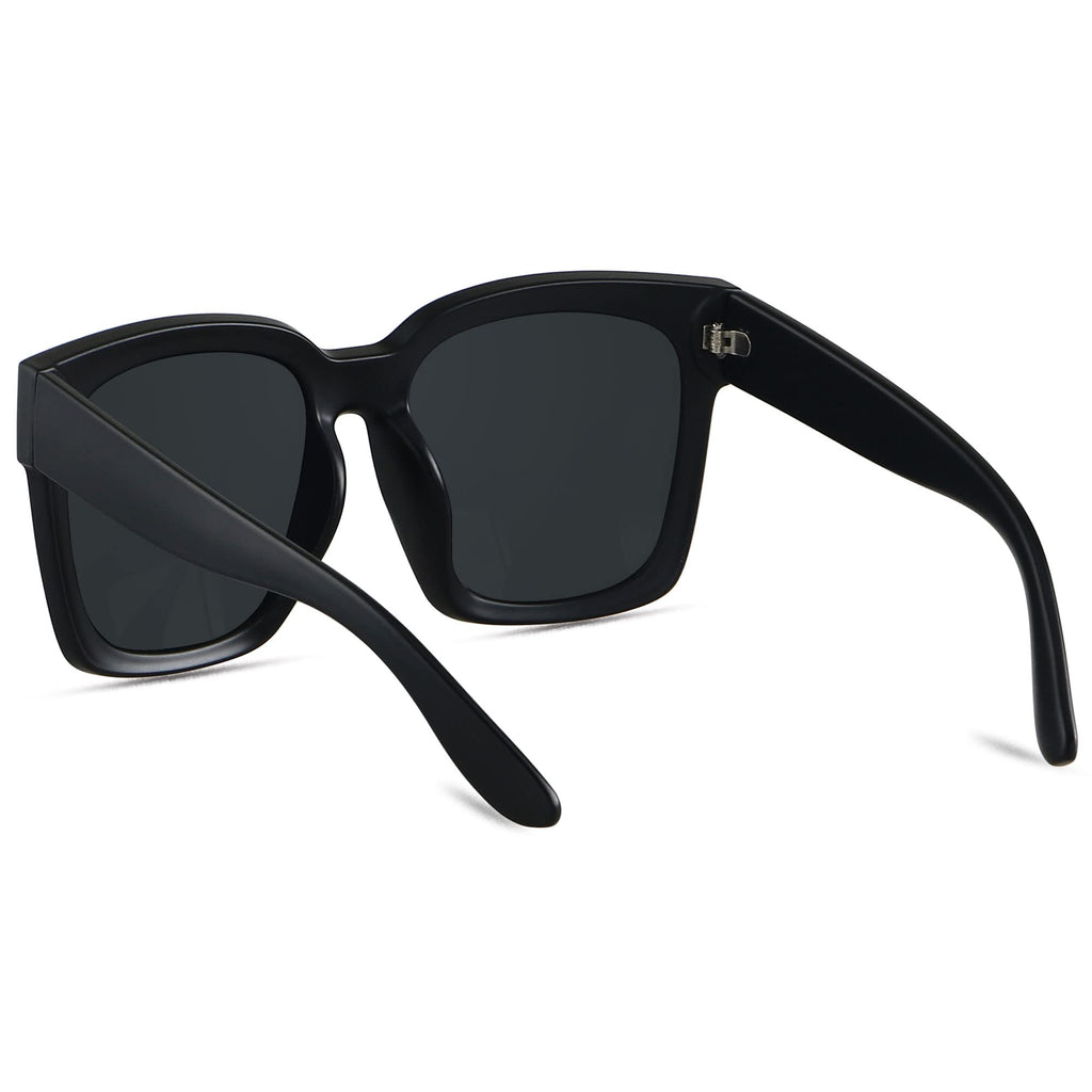 ANDWOOD Oversized Sunglasses for Women Big Large Square Wide Frame Shades Retro Trendy Fashion UV Protection Matte Black Tortois