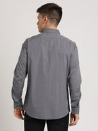 Turtle Men 100% Cotton Grey Solid Regular Fit Formal Shirt