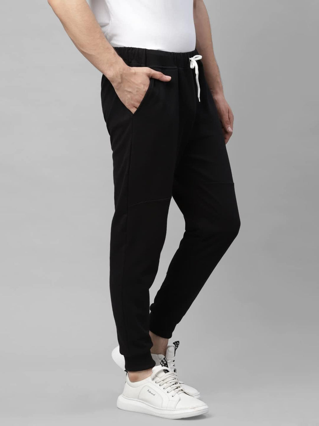 Rigo Relaxed and Regular Fit Printed Cotton Jogger Pants for Men | Track Pant for Men | Lower for Men Black