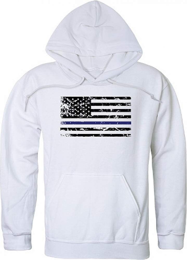 Graphic Pullover, Thin Blue Line, White, L