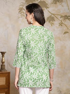 Stylum Womens Tropical Printed Cotton Empire Top